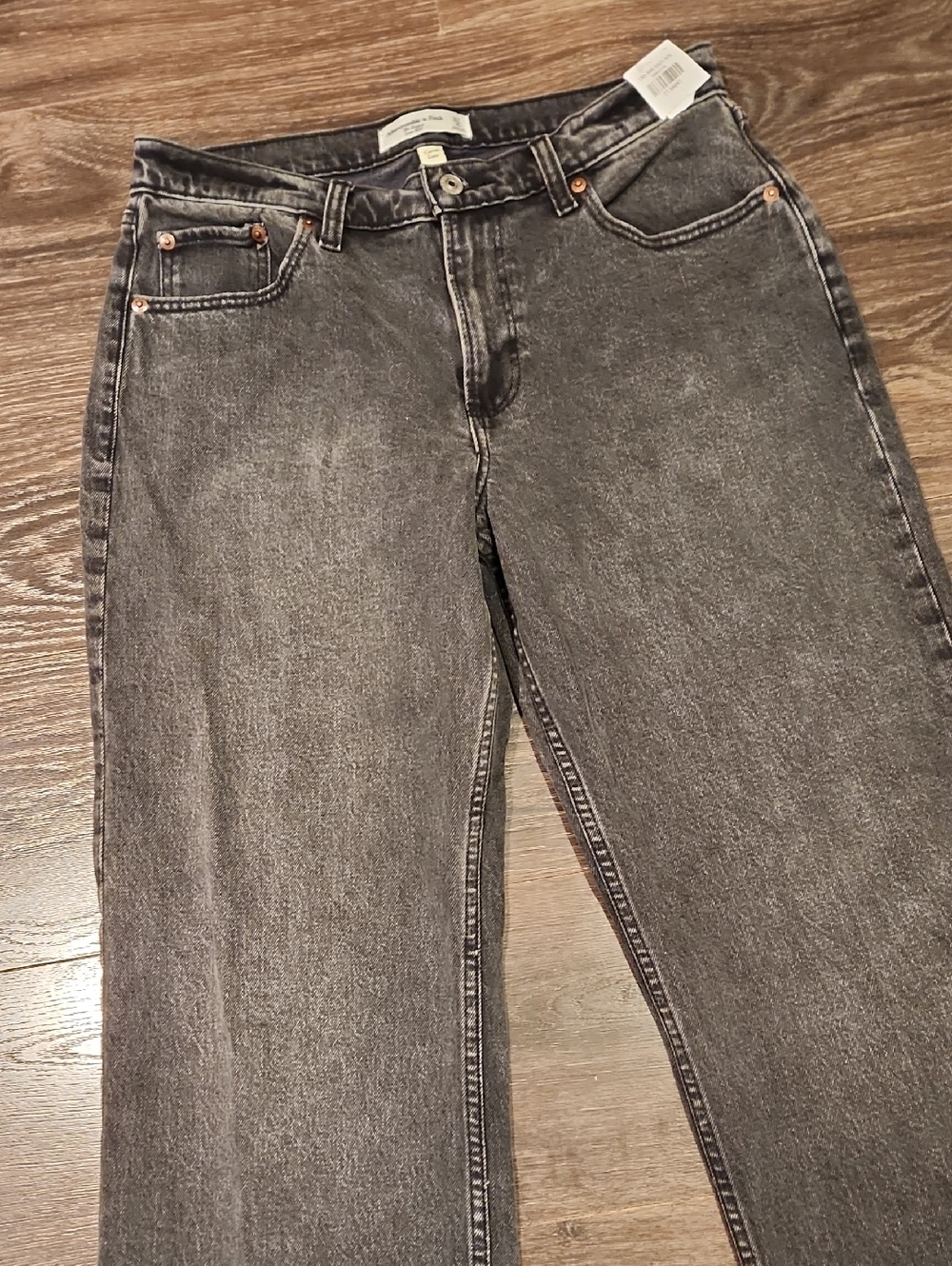 ❤️ NWT! ABERCROMBIE & FITCH CURVE LOVE BAGGY WIDE LEG LOW RISE JEANS, 4S (27 S) - Picture 4 of 11